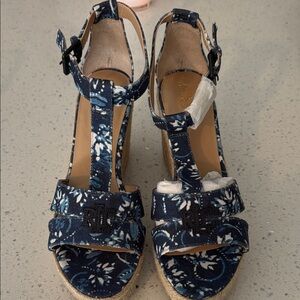 Polo Ralph Lauren Navy Floral Wedges